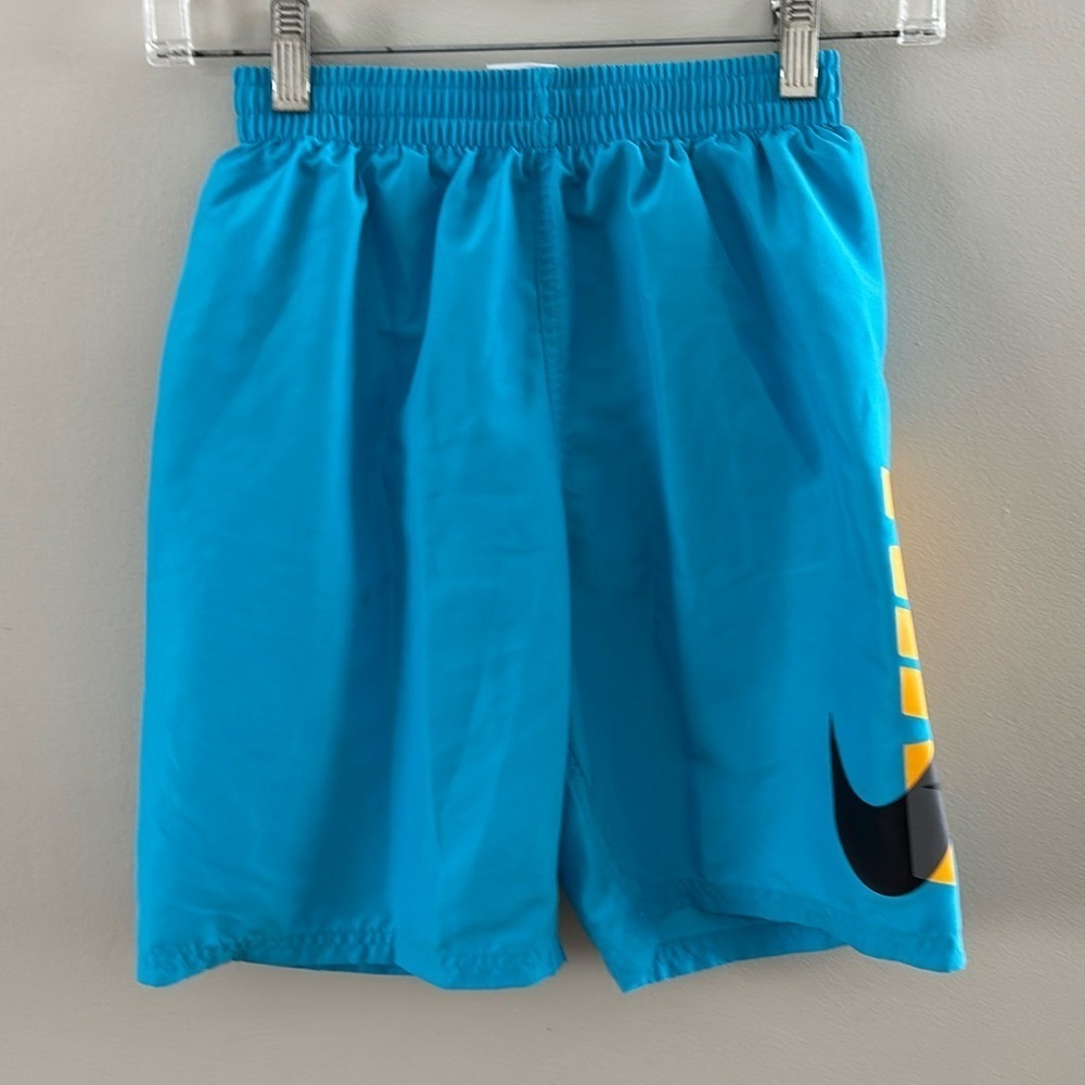 Nike Swim Trunks Blue with Yellow and Black Logo Sz L